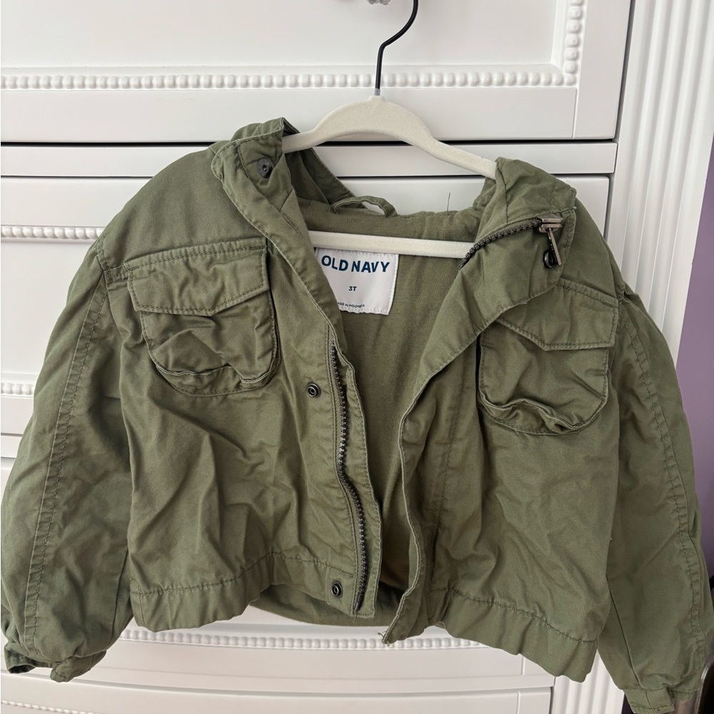 Old Navy Kids Olive Green Puffer Jacket
